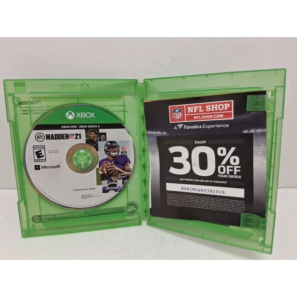 Madden NFL 21 Xbox One Xbox Series X EA Sports Football Game Disc Lamar Jackson